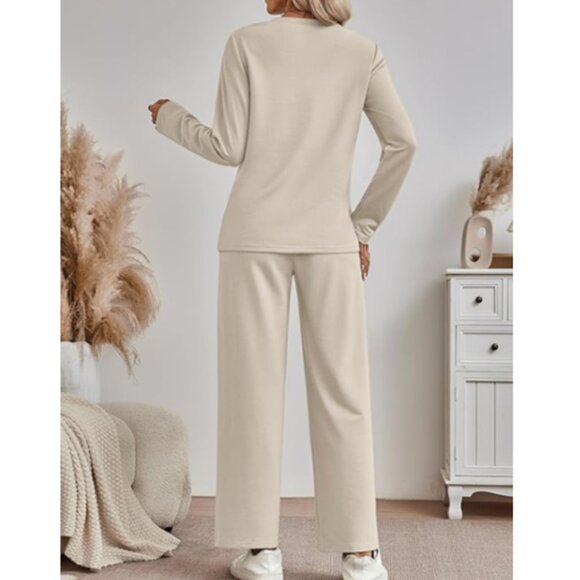 Women's 2PC Wide Leg Track Pants Lounge Set - NWT - Picture 2 of 5